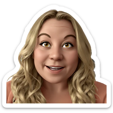 smiling girl with blonde hair sticker