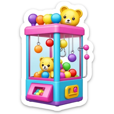Claw machine with toys sticker