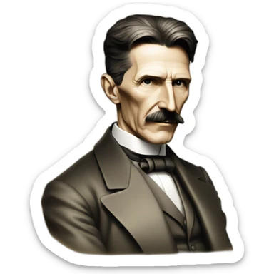 placa dorada Nikola tesla sticker