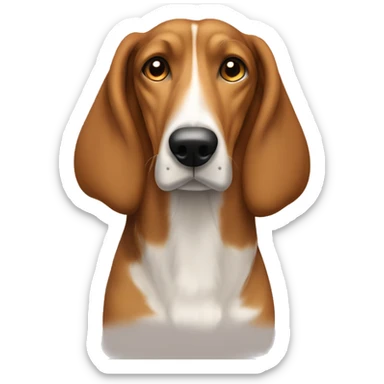 light brown coonhound mixed with a collie with a long nose and brown eyes sticker