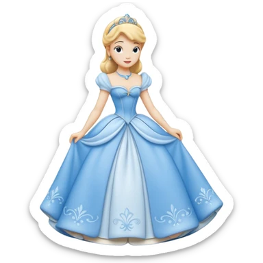 Isolated, detaile illustration of the most incredibly adorable disney character Cinderella 
figurine imaginable, toy style. sticker