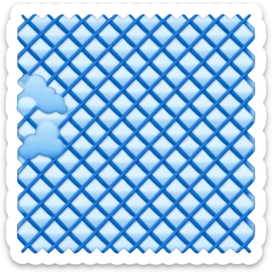 Cloudy blue check  sticker