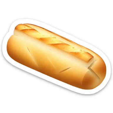 Baguette with cheese sticker
