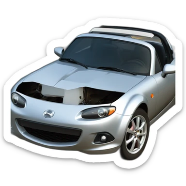 mazda mx5 grise accidentée sticker
