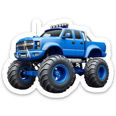Bigfoot - Bigfoot 4x4 (Model Year: 2022) (Iconic colour: Blue) - An oversized, rugged monster truck with bold, aggressive lines painted in a striking blue. Focus on massive, rugged tires and a muscular chassis that exudes raw power and an urban legend feel. sticker