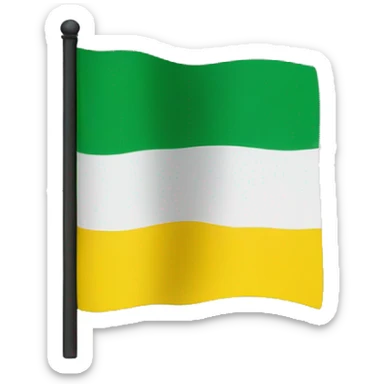 Flag with half green (on the left) and half yellow sticker