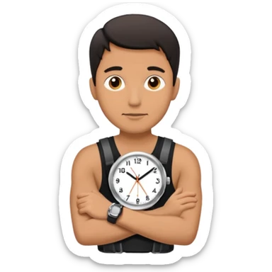 man wearing a black strap watch sticker