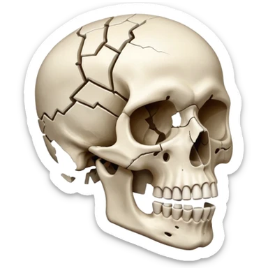 Mind blown skull sticker