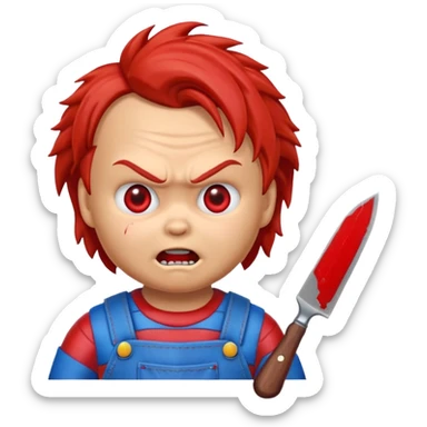 Un emojin de chuky überraschter Blick sticker