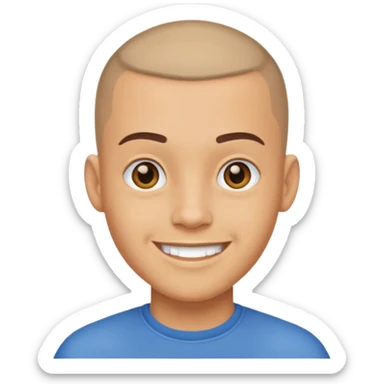 light skin man with buzzcut  sticker