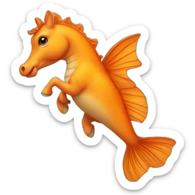 Hippocampe orange sticker