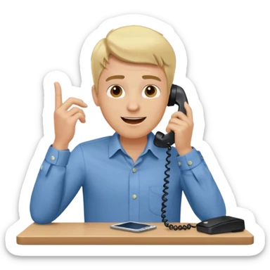 office-boss-excited-phone-desk-blonde-man sticker