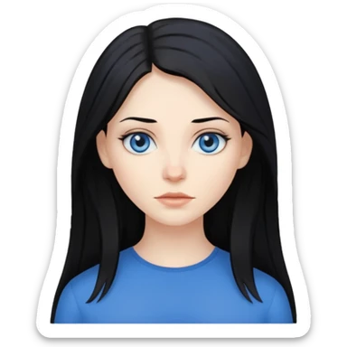 white woman with choppy long black hair sticker
