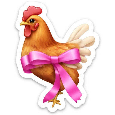Chicken wing with a pink bow sticker