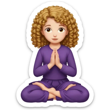 girl praying on knees curls  sticker