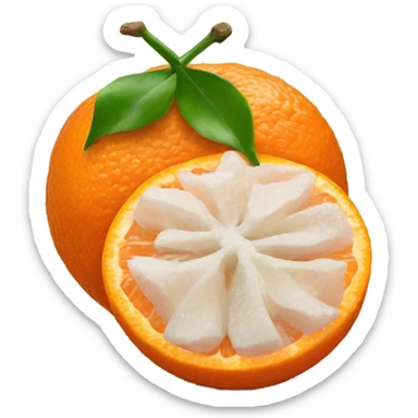tangerines with pealed tangerines sticker