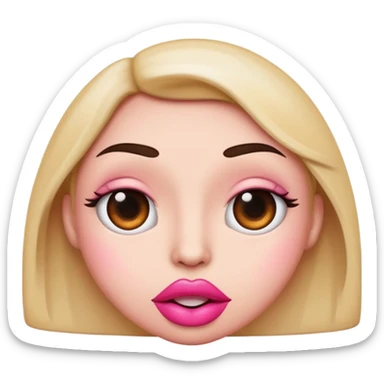 I want an emoji with the eyes looking to the side and with big pink lips with a judgemental face sticker