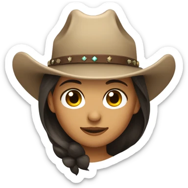 Cowgirl fair skin and long dark hair sticker