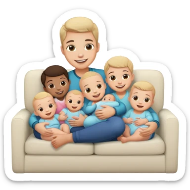 Couch with lots of babies sticker