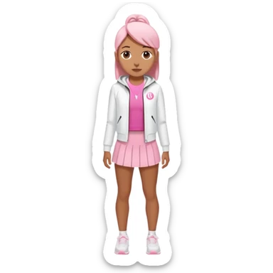 Lululemon pink shirt and short white jacket and white skirt  sticker