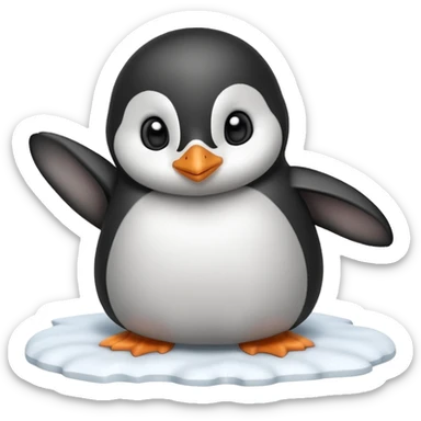 baby penguin sliding sticker