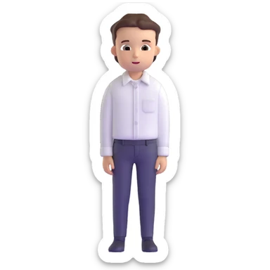 white shirt with three white buttons for a boy sticker