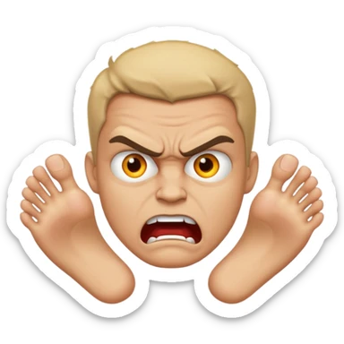 Angry man with toes  sticker