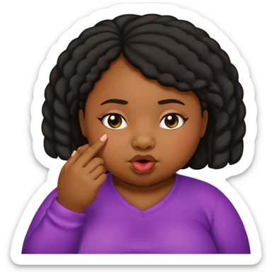 Fat black girl picking her nose sticker