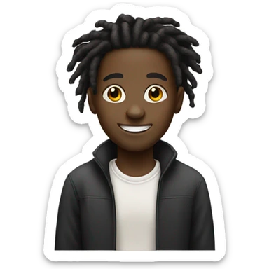 black boy with dreadlocks smiling sticker
