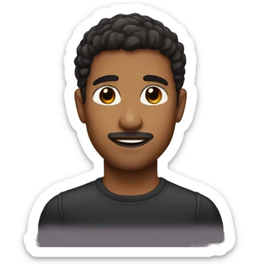 a brown person with a stubble, dark hair brown eyes. sticker