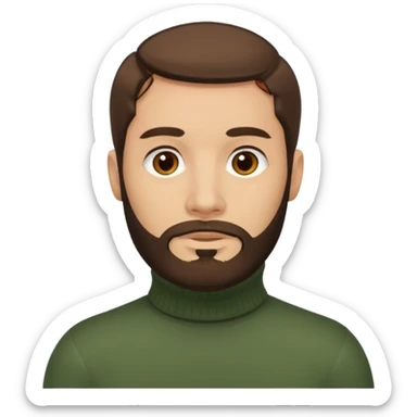 bearded man in turtle neck sticker