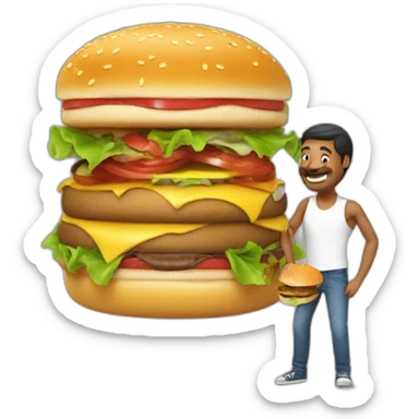 deux homme qui se font un bisou sur un hamburger sticker