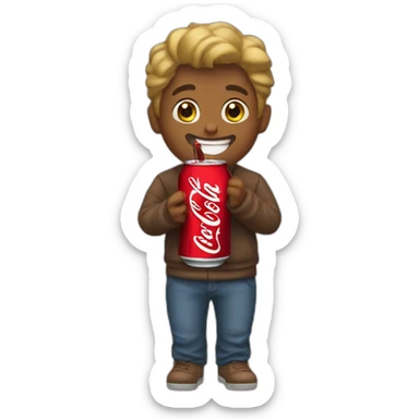 Yo tomando una coca cola sticker