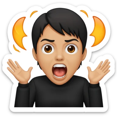 scream in black clothing sticker