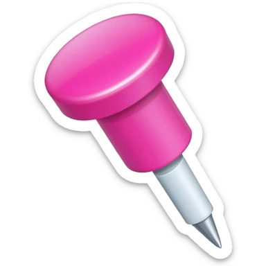 Pink push pin sticker