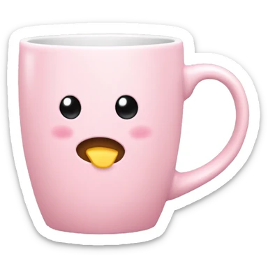 Single light pink mug cute sticker