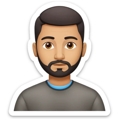 Indian man age 30s fade hair cut no mustache sticker