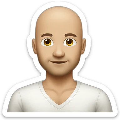 Daniel nass brazilian white skin brown hair bald sticker