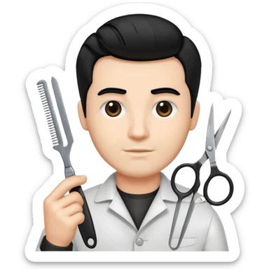 barber shop, scissors & comb. sticker
