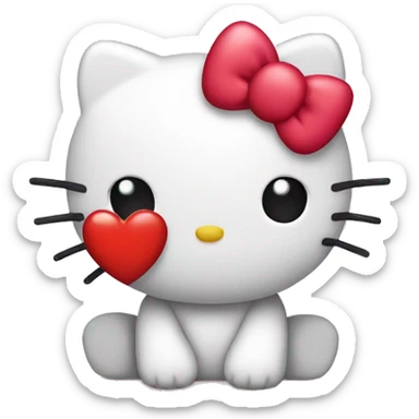 hello kitty with heart sticker