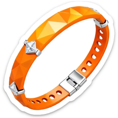 low poly orange bracelet diamonds sticker