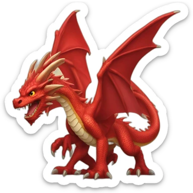 Red dragon of domination sticker
