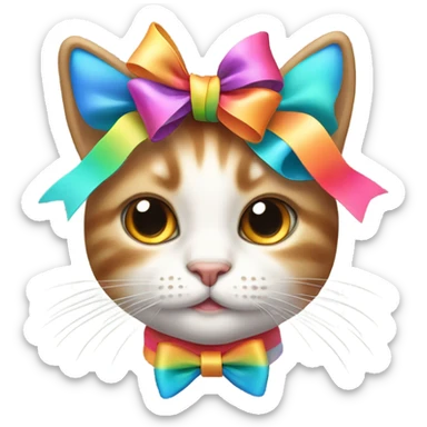 cat with bows sticker