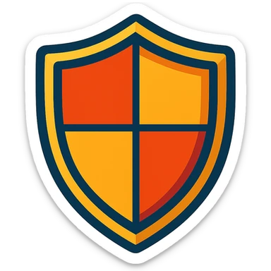 a shield, vibrant toon style sticker