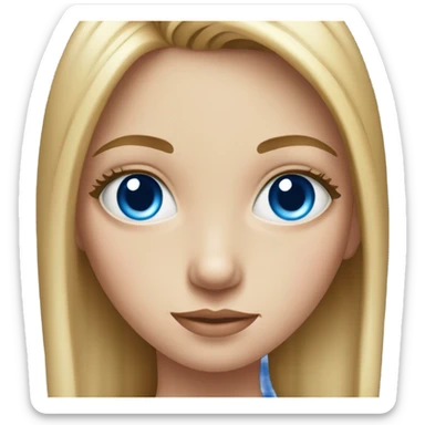 realistic portrait of girl with blue eyes sticker