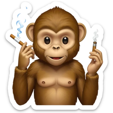 monkey holding blunt  sticker