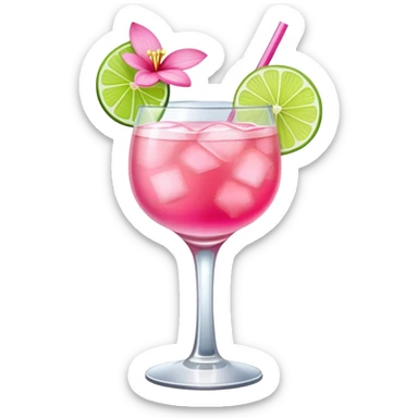 Flower pink mocktail sticker