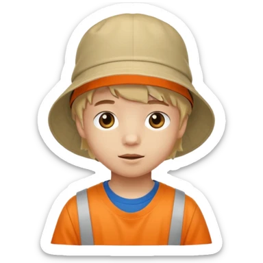bucket hat kid sticker
