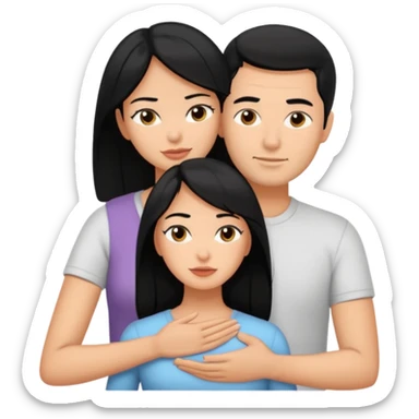 Man with black hair massaging woman with black hair sticker