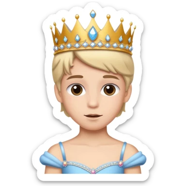 The boy is getting a princess makeover sticker